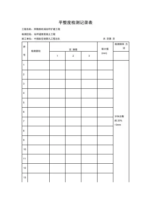 平整度检测记录表