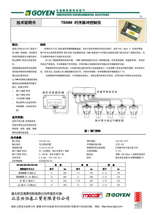 TBMM 时序脉冲控制仪 技术说明书
