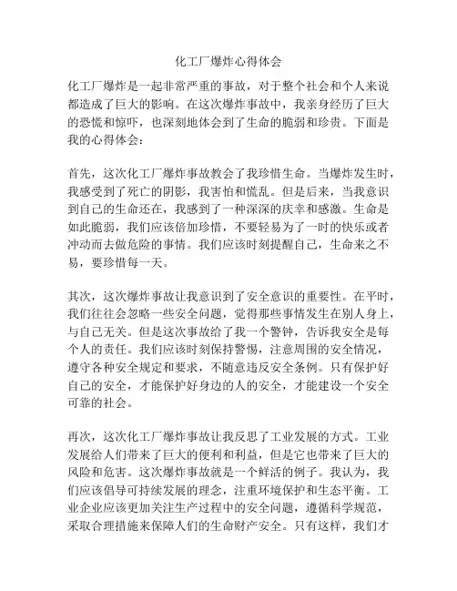 化工厂爆炸心得体会