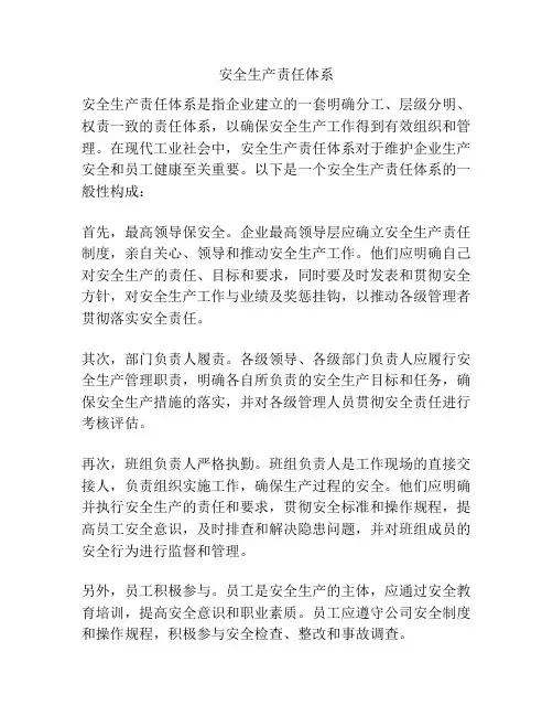 安全生产责任体系