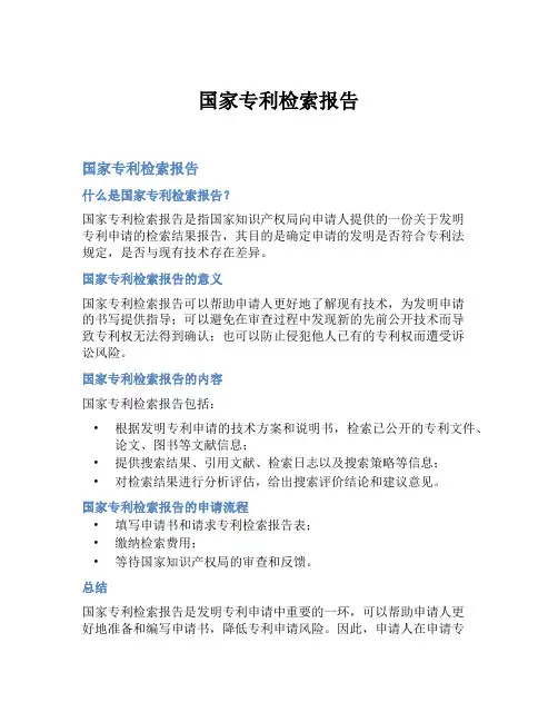 国家专利检索报告