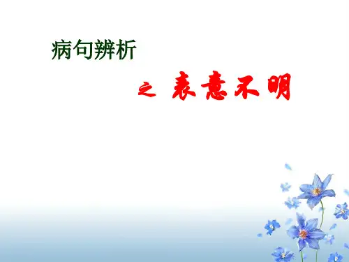 高考病句专题讲解之表意不明