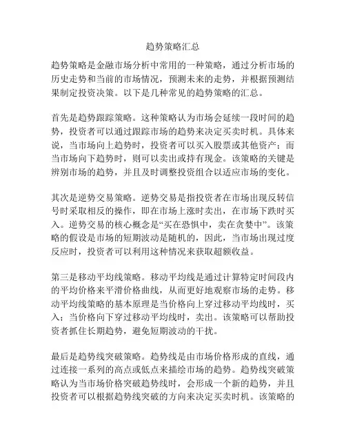 趋势策略汇总