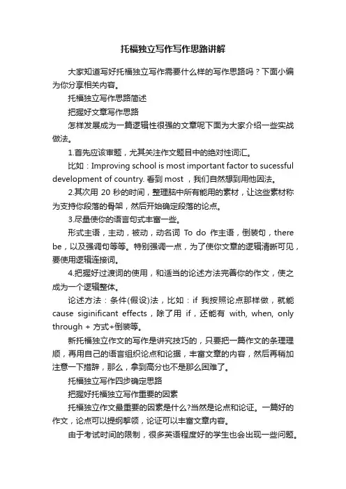 托福独立写作写作思路讲解