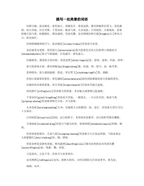 描写一处美景的词语