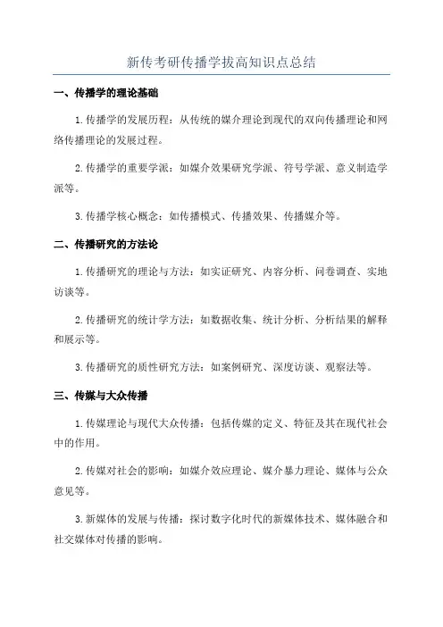 新传考研传播学拔高知识点总结