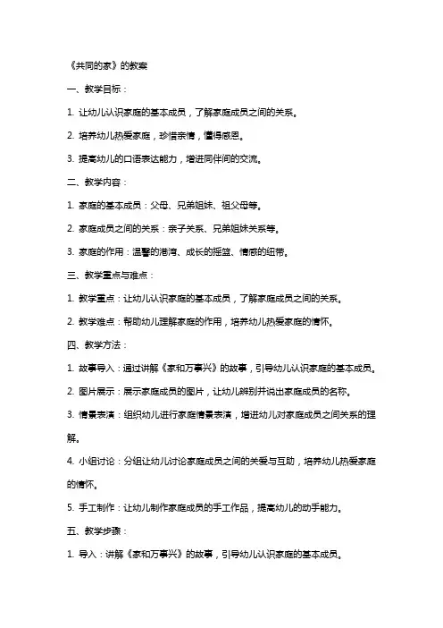 《共同的家》的教案