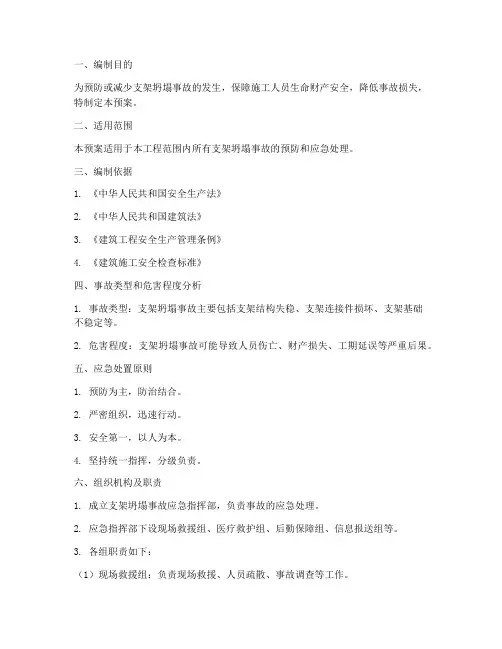 支架坍塌事故专项应急预案