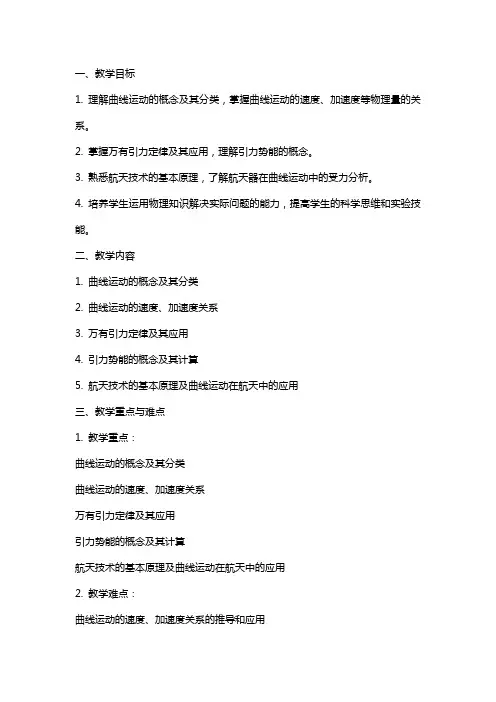 高考物理专题复习：《曲线运动、万有引力与航天》习题课教案