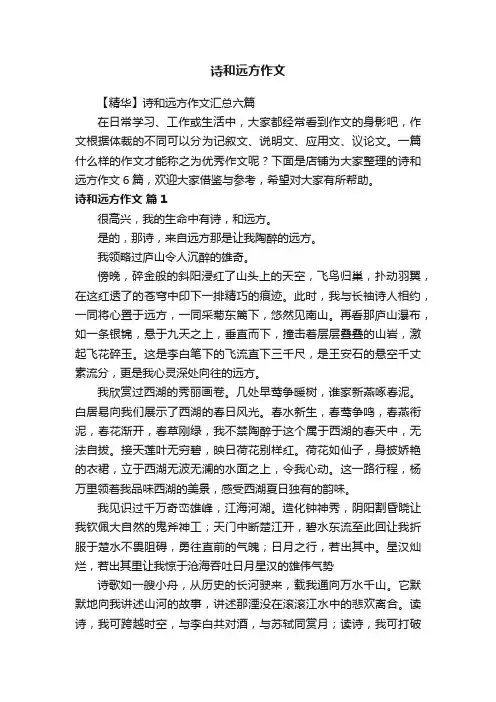 诗和远方作文