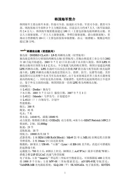 韩国海军简介