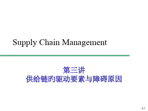 第三讲供应链的驱动要素与障碍因素