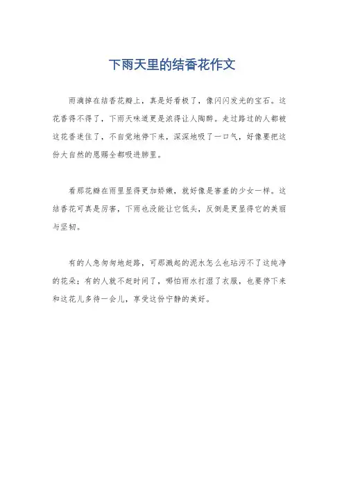 下雨天里的结香花作文
