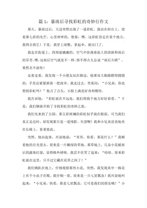 暴雨后寻找彩虹的奇妙行作文精选10篇