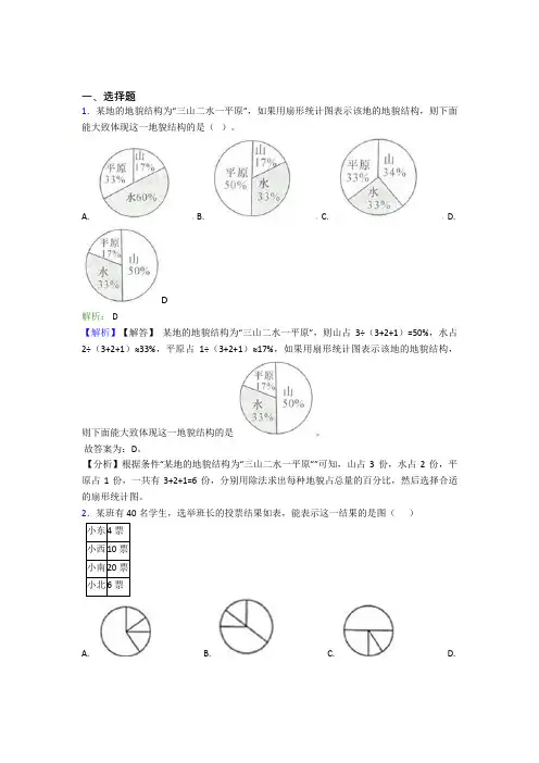 山东省济南第一中学小学数学六年级上册第七单元经典练习(含答案解析)