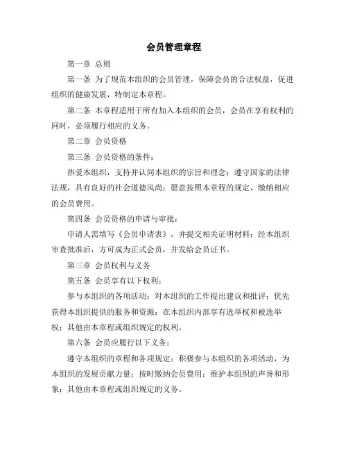 会员管理章程