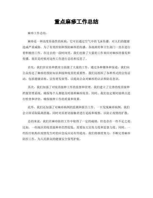 重点麻疹工作总结