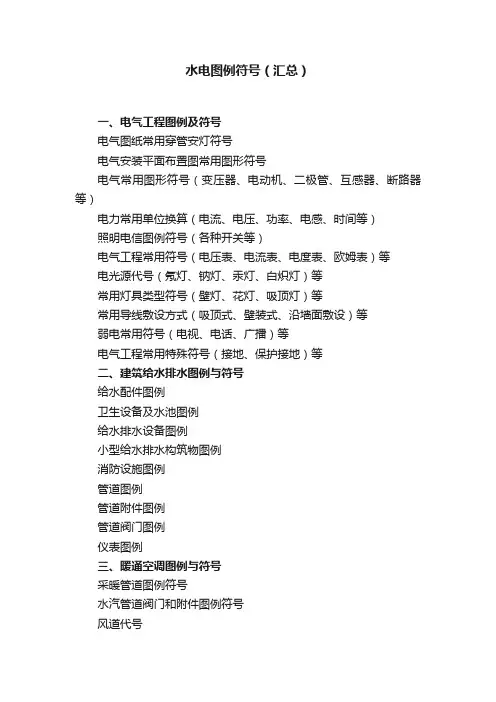 水电图例符号（汇总）