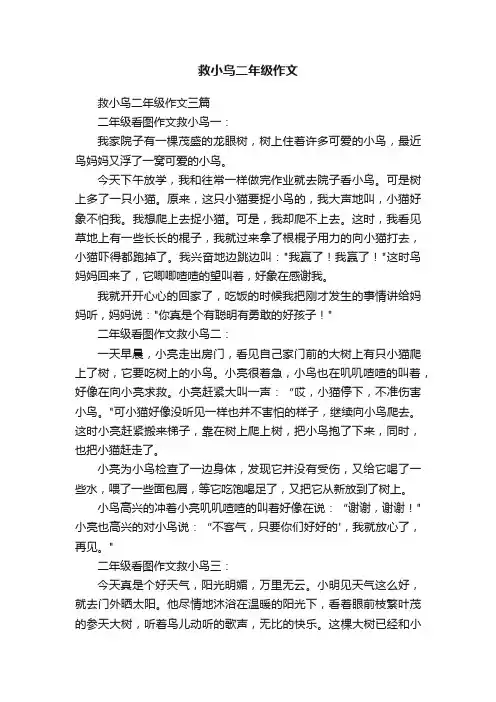 救小鸟二年级作文三篇
