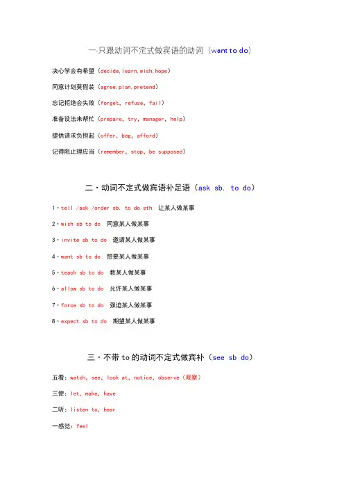 动词不定式用法总结