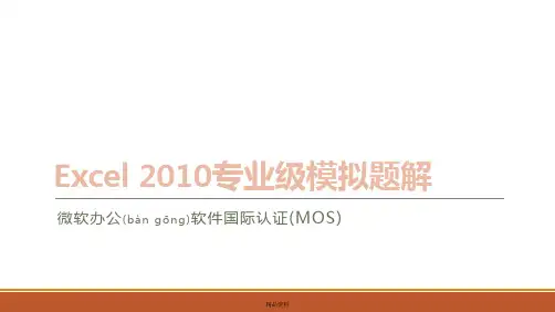 Excel2010专业级(Specialist)培训(共95张PPT)全篇