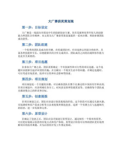 大广赛 获奖 策划案