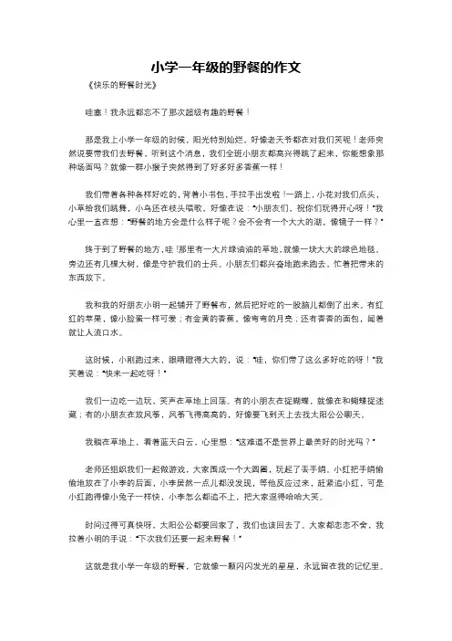 小学一年级的野餐的作文