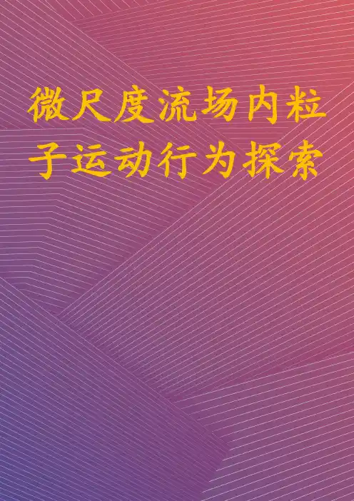 微尺度流场内粒子运动行为探索