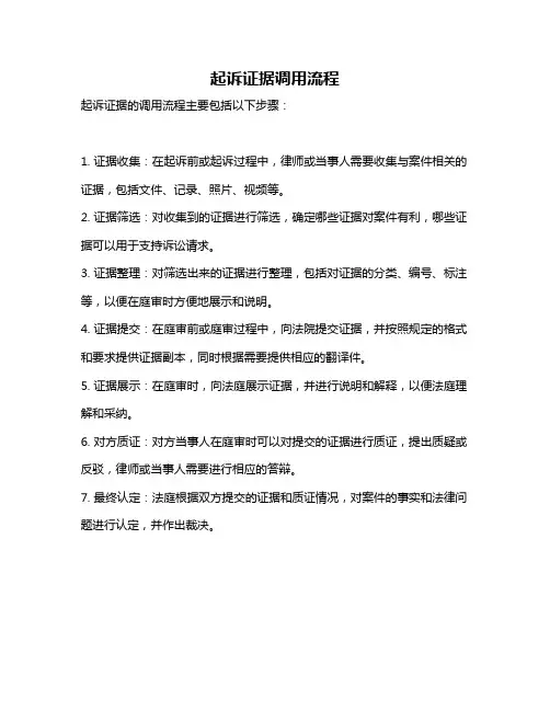 起诉证据调用流程
