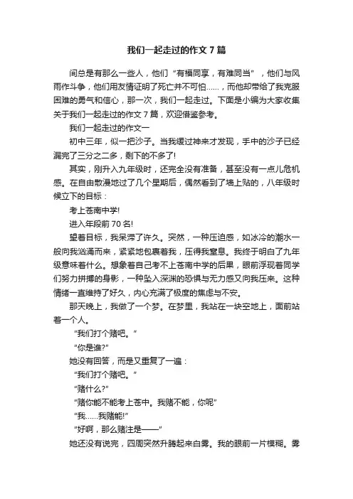 我们一起走过的作文7篇