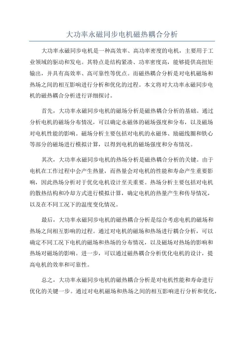 大功率永磁同步电机磁热耦合分析