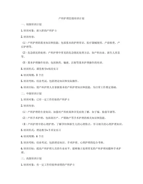 产科护理层级培训计划