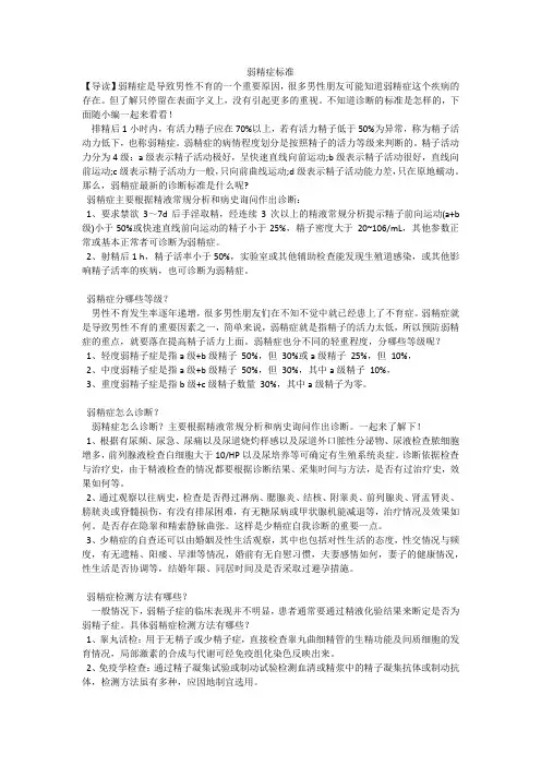 弱精症标准