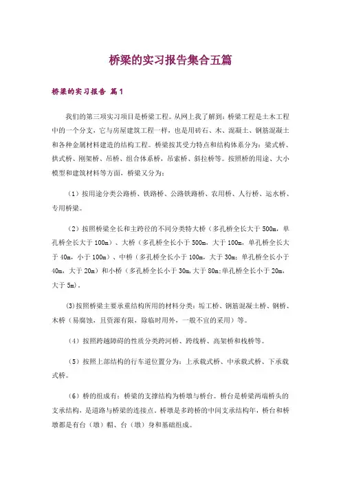 桥梁的实习报告集合五篇