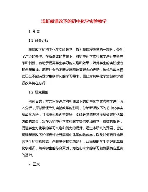 浅析新课改下的初中化学实验教学