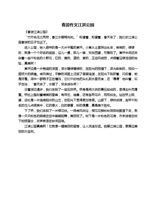 春游作文江滨公园