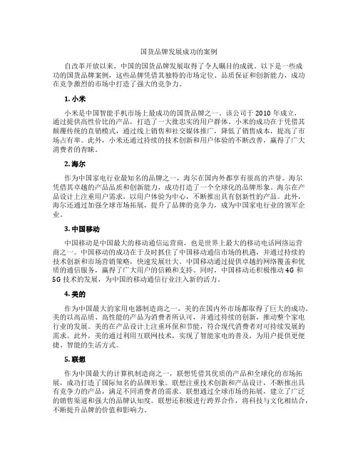 国货品牌发展成功的案例