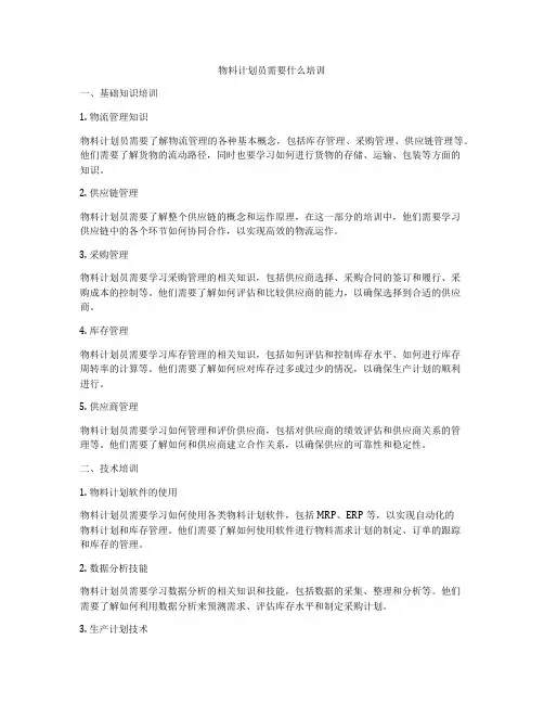 物料计划员需要什么培训