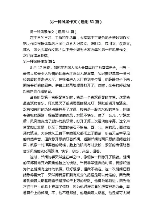 另一种风景作文（通用31篇）