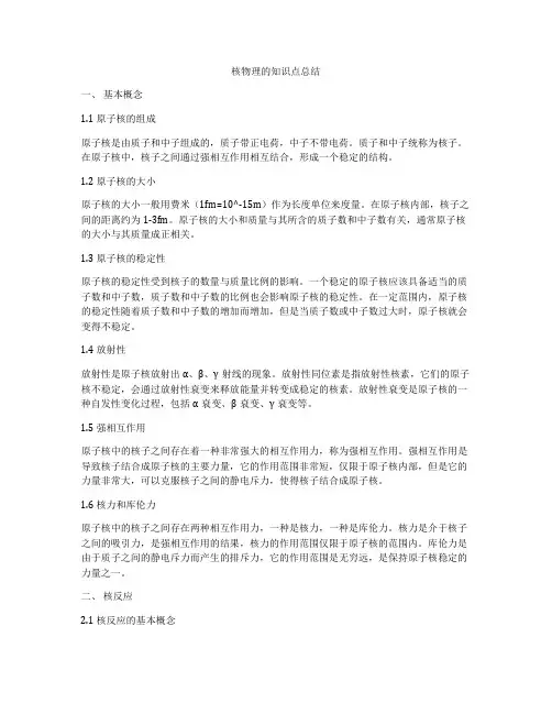 核物理的知识点总结