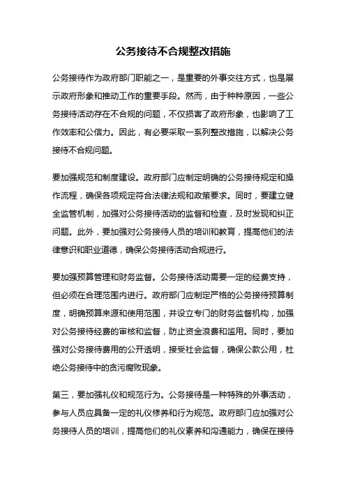 公务接待不合规整改措施