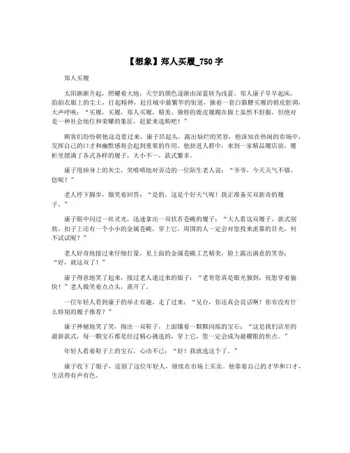【想象】郑人买履_750字