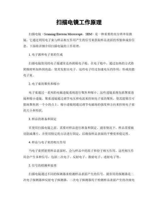 扫描电镜工作原理