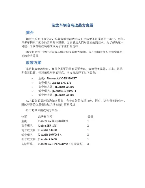 荣放车辆音响改装方案图
