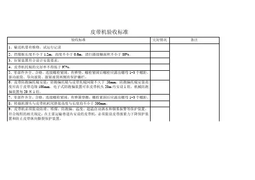 皮带机验收标准