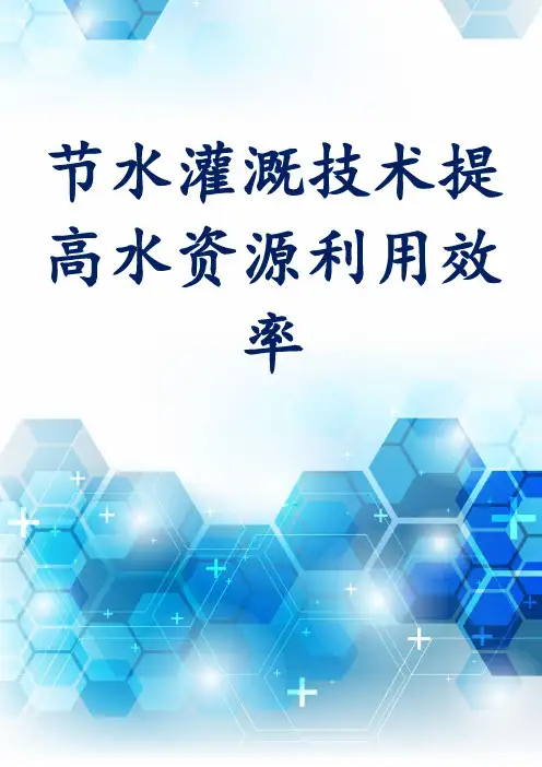节水灌溉技术提高水资源利用效率