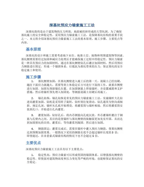 深基坑预应力锚索施工工法