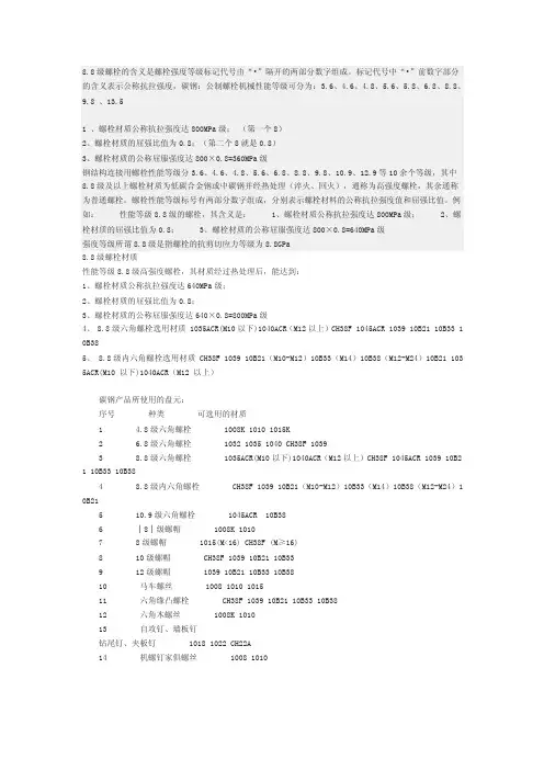 2016新编螺栓8.8级