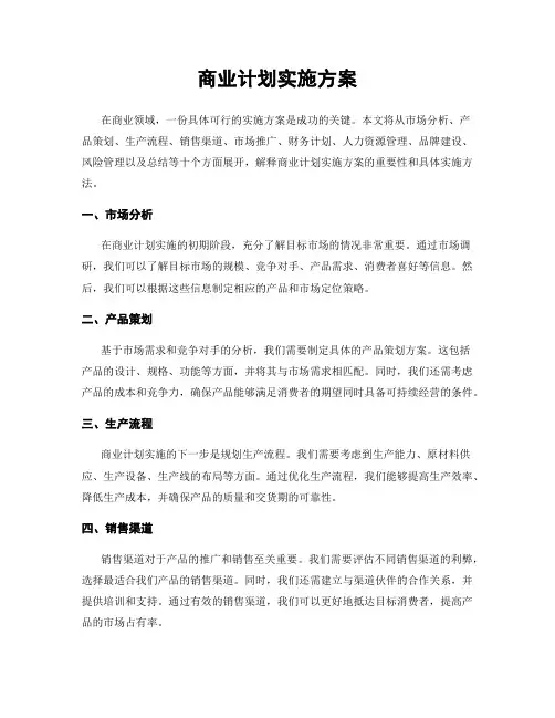 商业计划实施方案