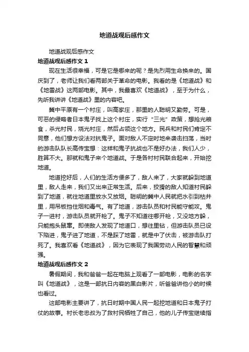 地道战观后感作文